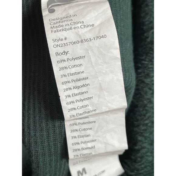 Fabletics Green‎ Soft Fuzzy Jumpsuit Gold Zip Loungewear Athleisure M - Picture 6 of 6